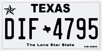 TX license plate DIF4795