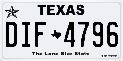 TX license plate DIF4796