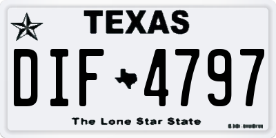 TX license plate DIF4797