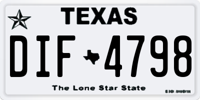 TX license plate DIF4798