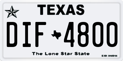 TX license plate DIF4800