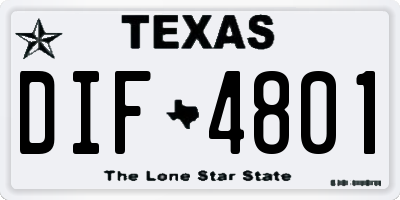 TX license plate DIF4801
