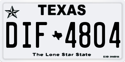 TX license plate DIF4804