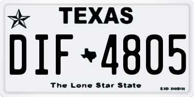 TX license plate DIF4805