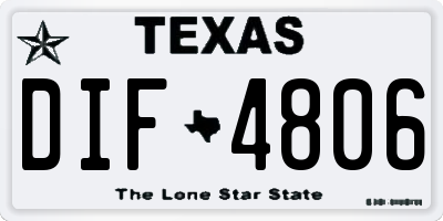 TX license plate DIF4806
