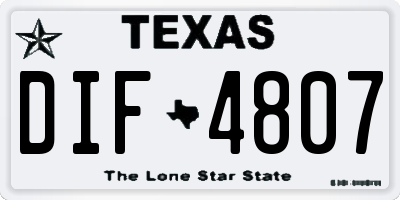 TX license plate DIF4807