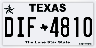TX license plate DIF4810