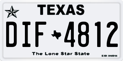 TX license plate DIF4812