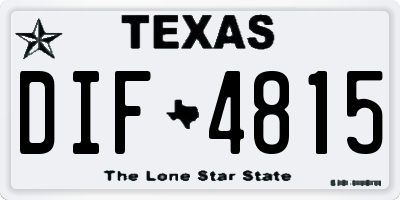 TX license plate DIF4815