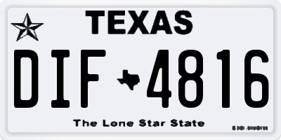TX license plate DIF4816