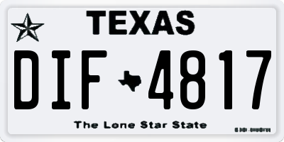 TX license plate DIF4817