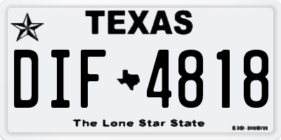 TX license plate DIF4818