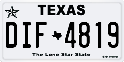 TX license plate DIF4819