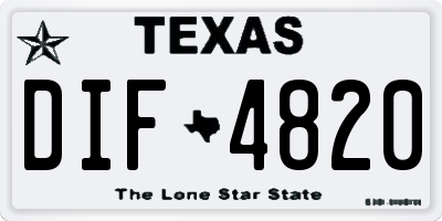 TX license plate DIF4820