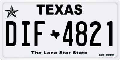 TX license plate DIF4821