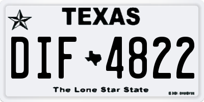 TX license plate DIF4822