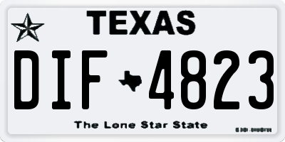 TX license plate DIF4823