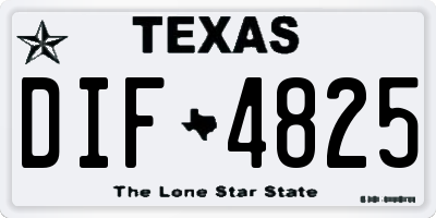 TX license plate DIF4825