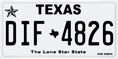TX license plate DIF4826