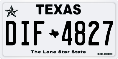 TX license plate DIF4827