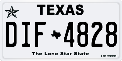 TX license plate DIF4828