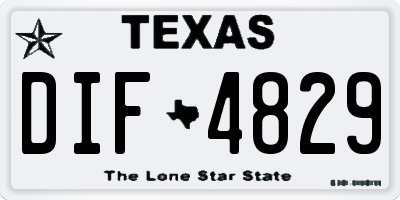 TX license plate DIF4829