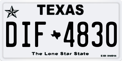 TX license plate DIF4830