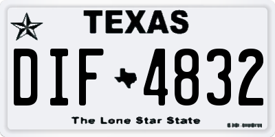 TX license plate DIF4832