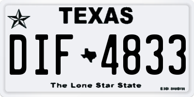 TX license plate DIF4833