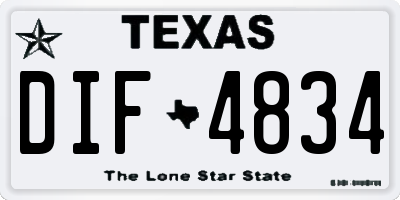 TX license plate DIF4834