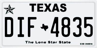 TX license plate DIF4835
