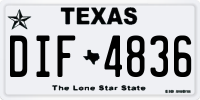 TX license plate DIF4836