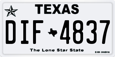 TX license plate DIF4837