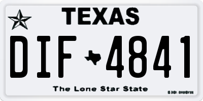 TX license plate DIF4841