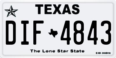 TX license plate DIF4843