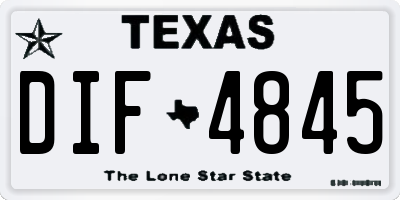 TX license plate DIF4845