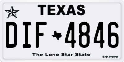 TX license plate DIF4846