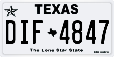 TX license plate DIF4847