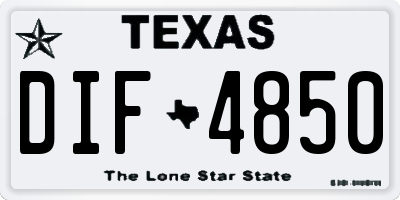 TX license plate DIF4850