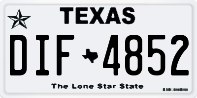 TX license plate DIF4852