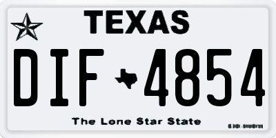 TX license plate DIF4854
