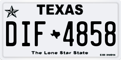 TX license plate DIF4858