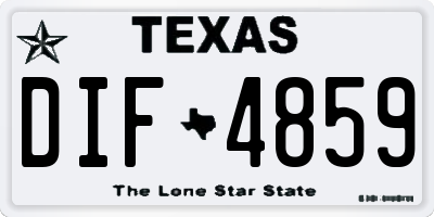 TX license plate DIF4859