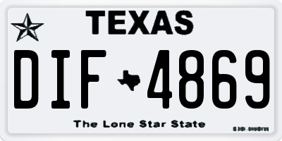 TX license plate DIF4869