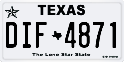TX license plate DIF4871