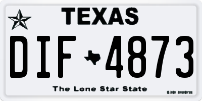 TX license plate DIF4873