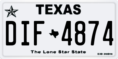 TX license plate DIF4874