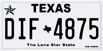 TX license plate DIF4875