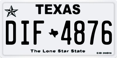 TX license plate DIF4876