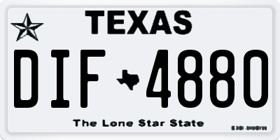 TX license plate DIF4880